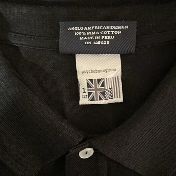 Psycho Bunny Polo Shirt Pima Cotton Embroidered Logo Men's Size 1XLT Black - Picture 5 of 5